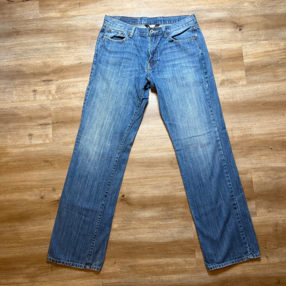 Lucky Brand Woodsmen Vintage Straight Jeans Mens 31x32 Blue Denim Pants Classic